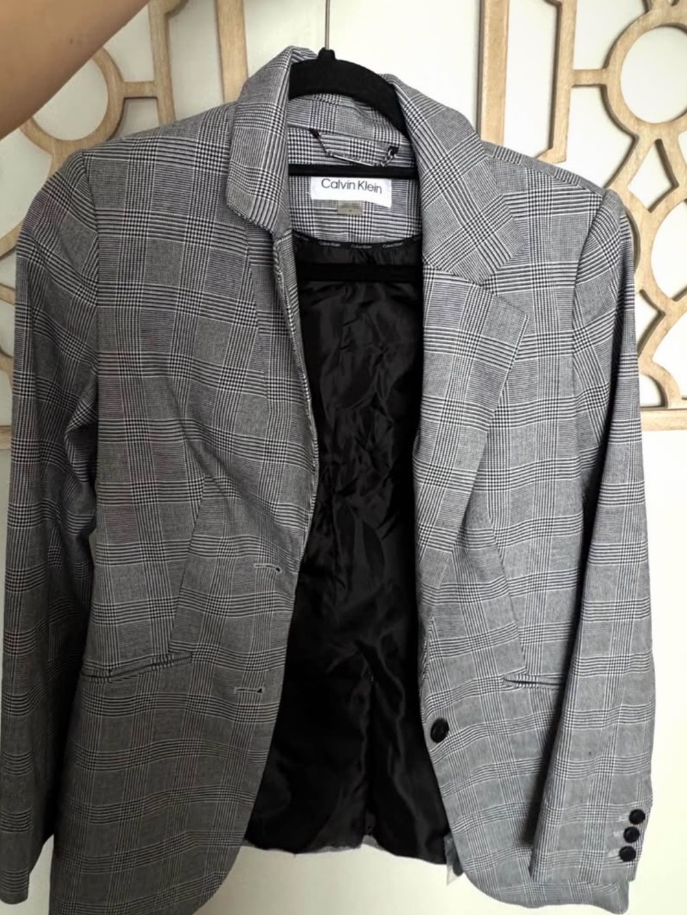 Calvin Klein Gray Glen Plaid Women's Blazer